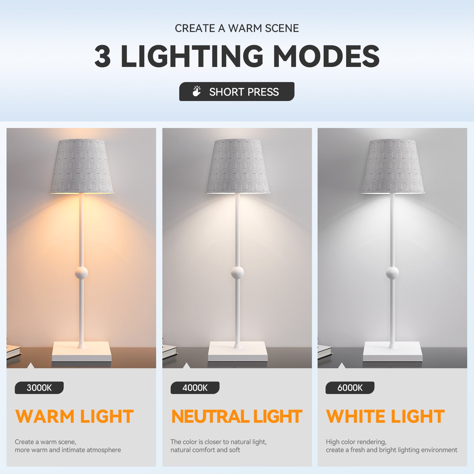 Cordless Table Lamp Silva A Printed Model Limited Version - LED Portable & Rechargeable Touch Dimmable