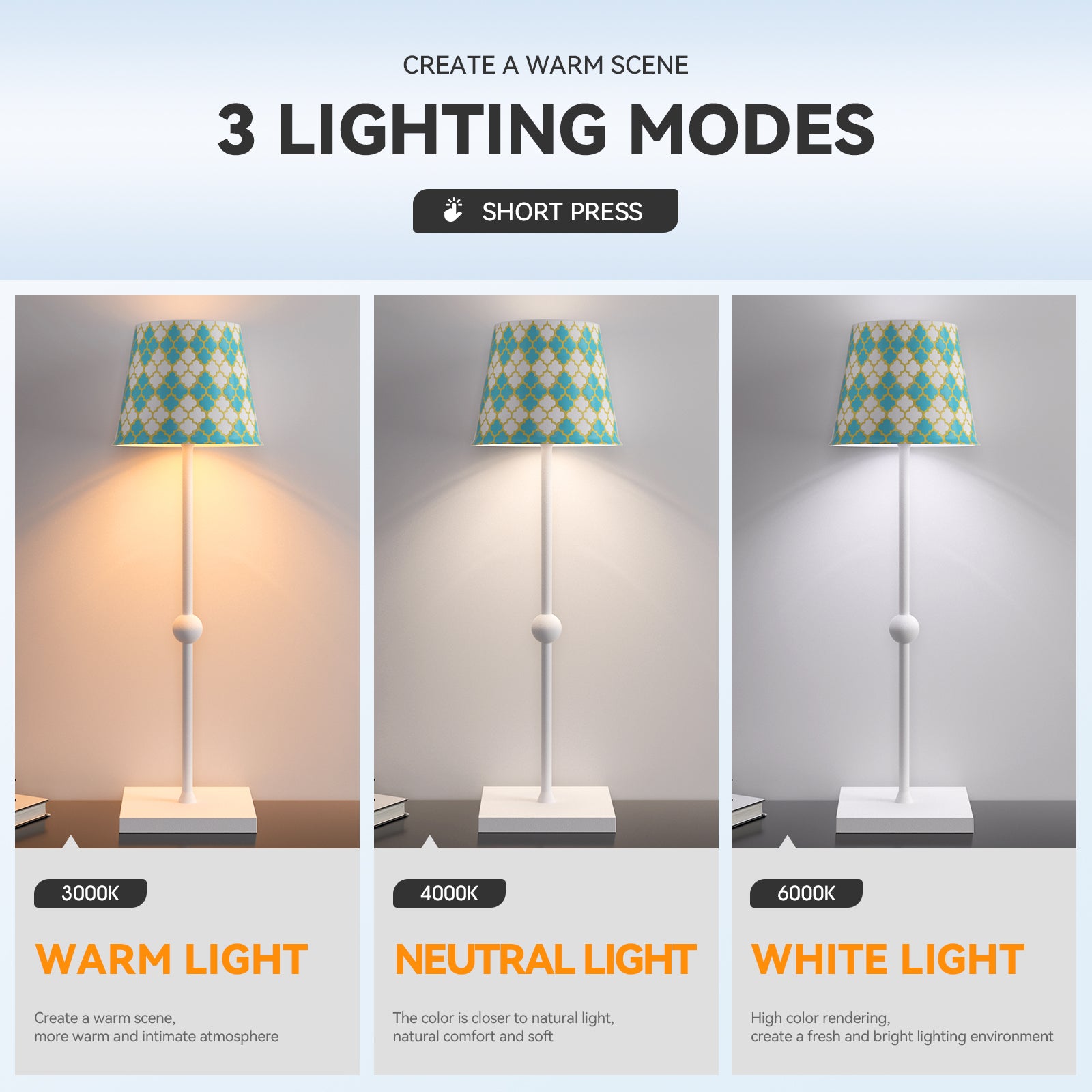 Cordless Table Lamp Silva A Printed Model Limited Version - LED Portable & Rechargeable Touch Dimmable