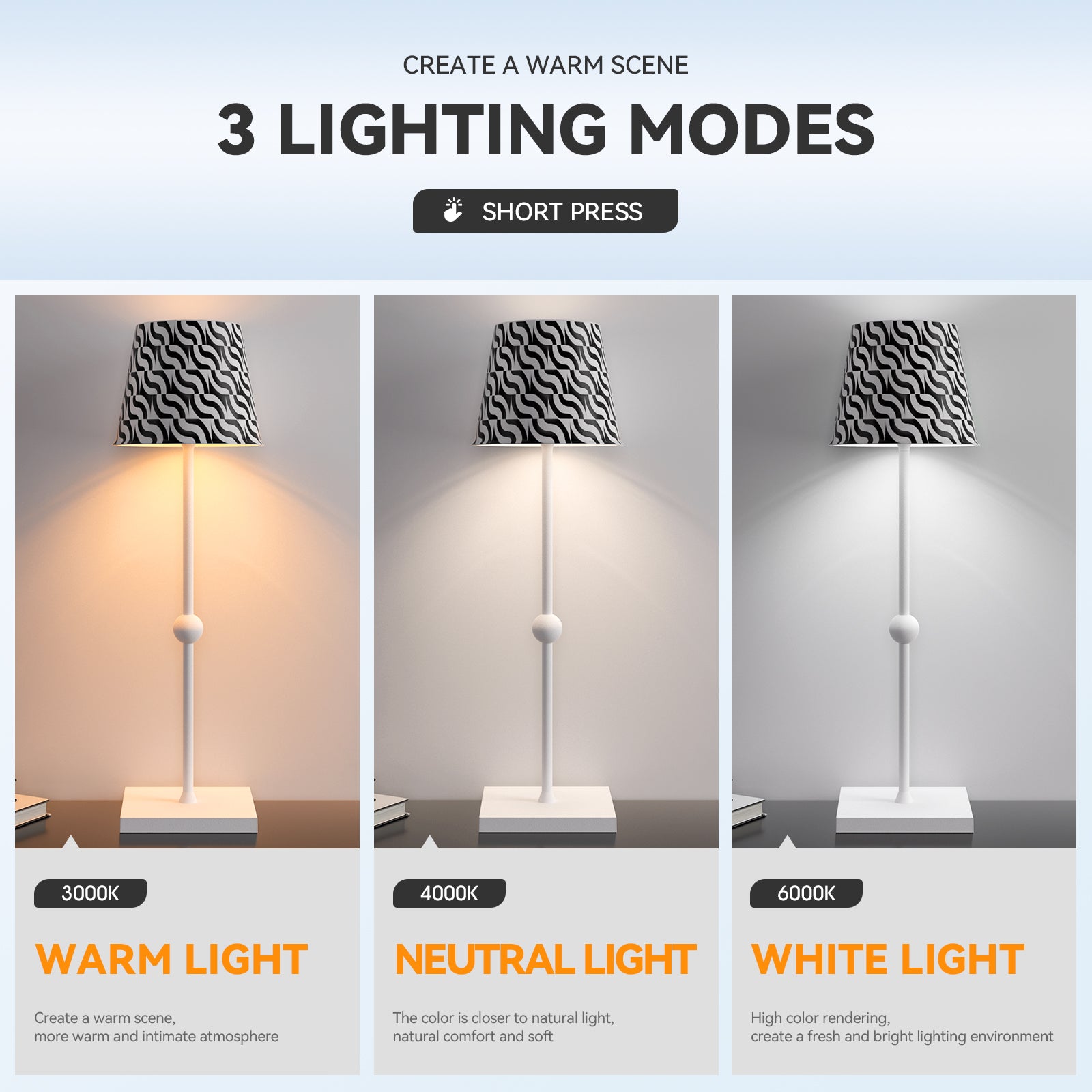 Cordless Table Lamp Silva A Printed Model Limited Version - LED Portable & Rechargeable Touch Dimmable