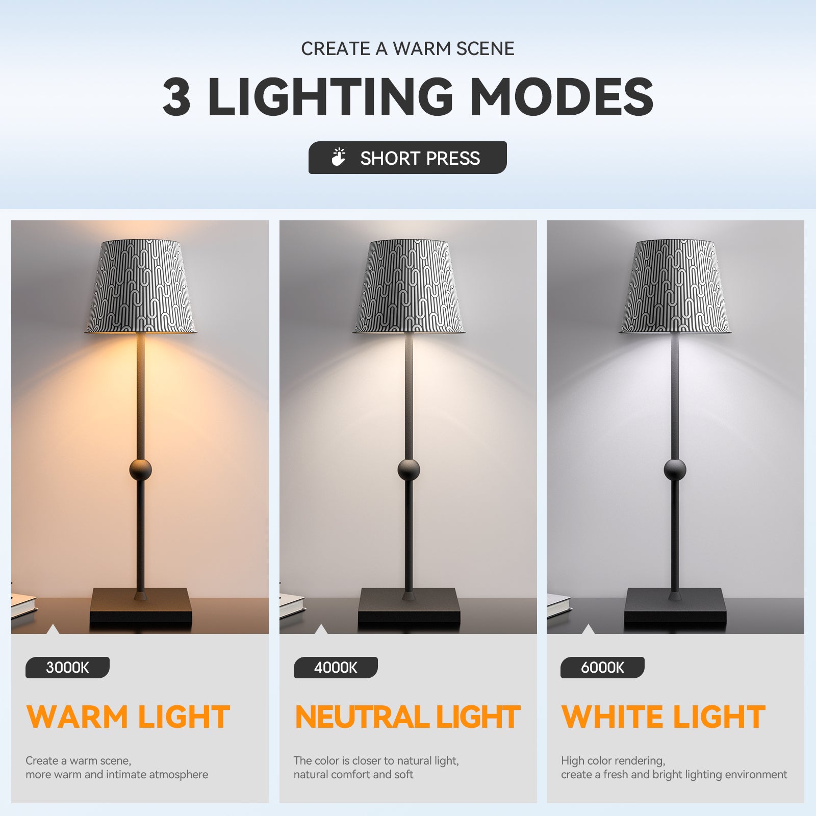 Cordless Table Lamp Silva A Printed Model Limited Version - LED Portable & Rechargeable Touch Dimmable