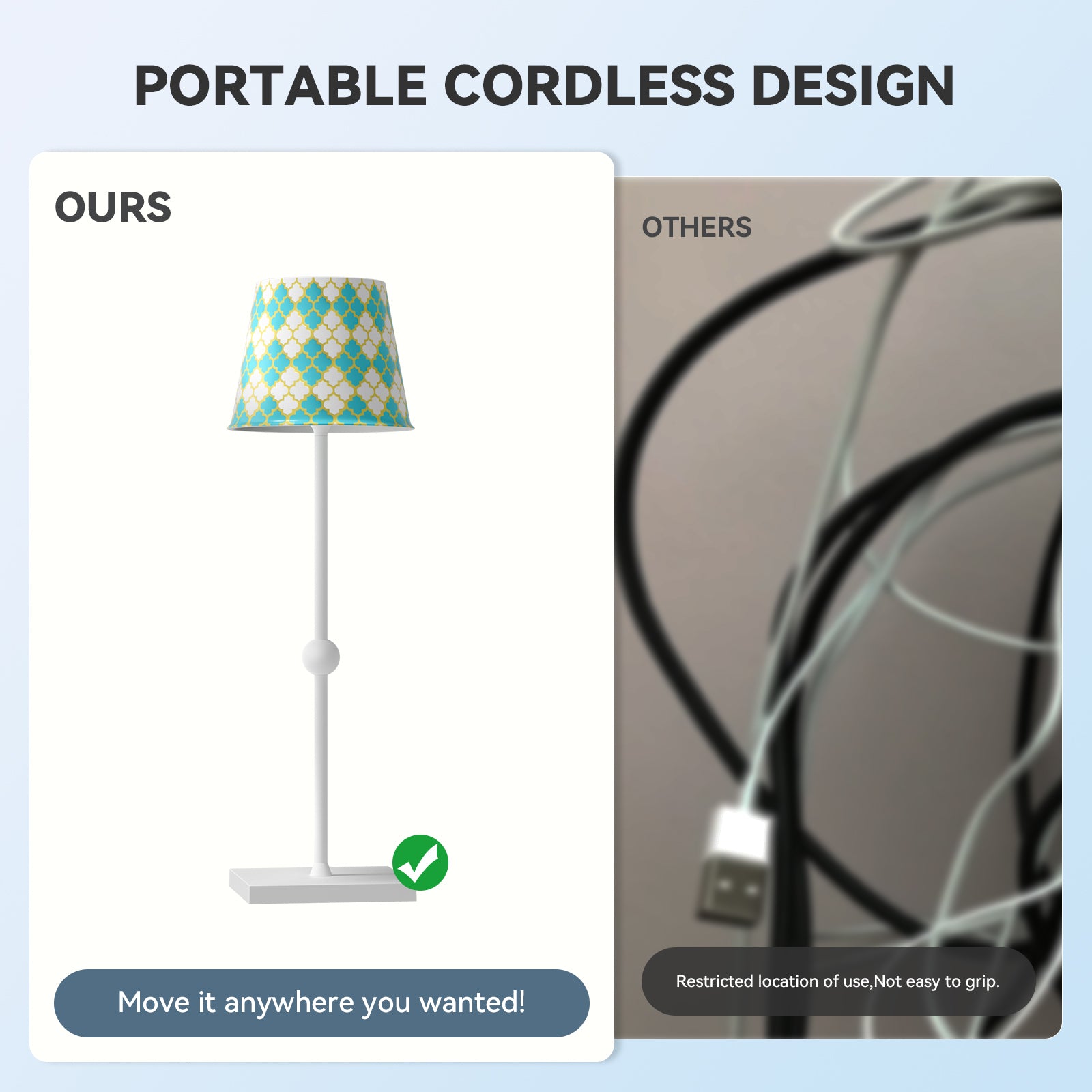 Cordless Table Lamp Silva A Printed Model Limited Version - LED Portable & Rechargeable Touch Dimmable