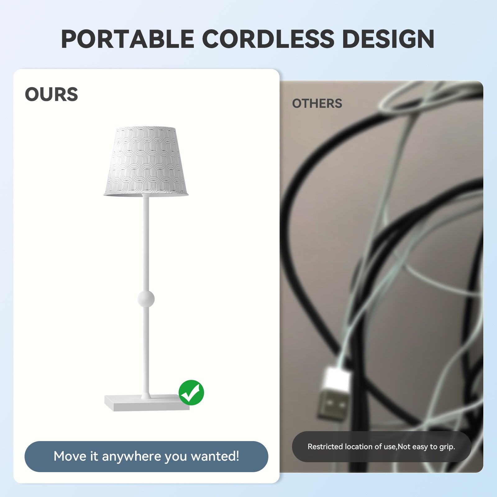 Cordless Table Lamp Silva A Printed Model Limited Version - LED Portable & Rechargeable Touch Dimmable