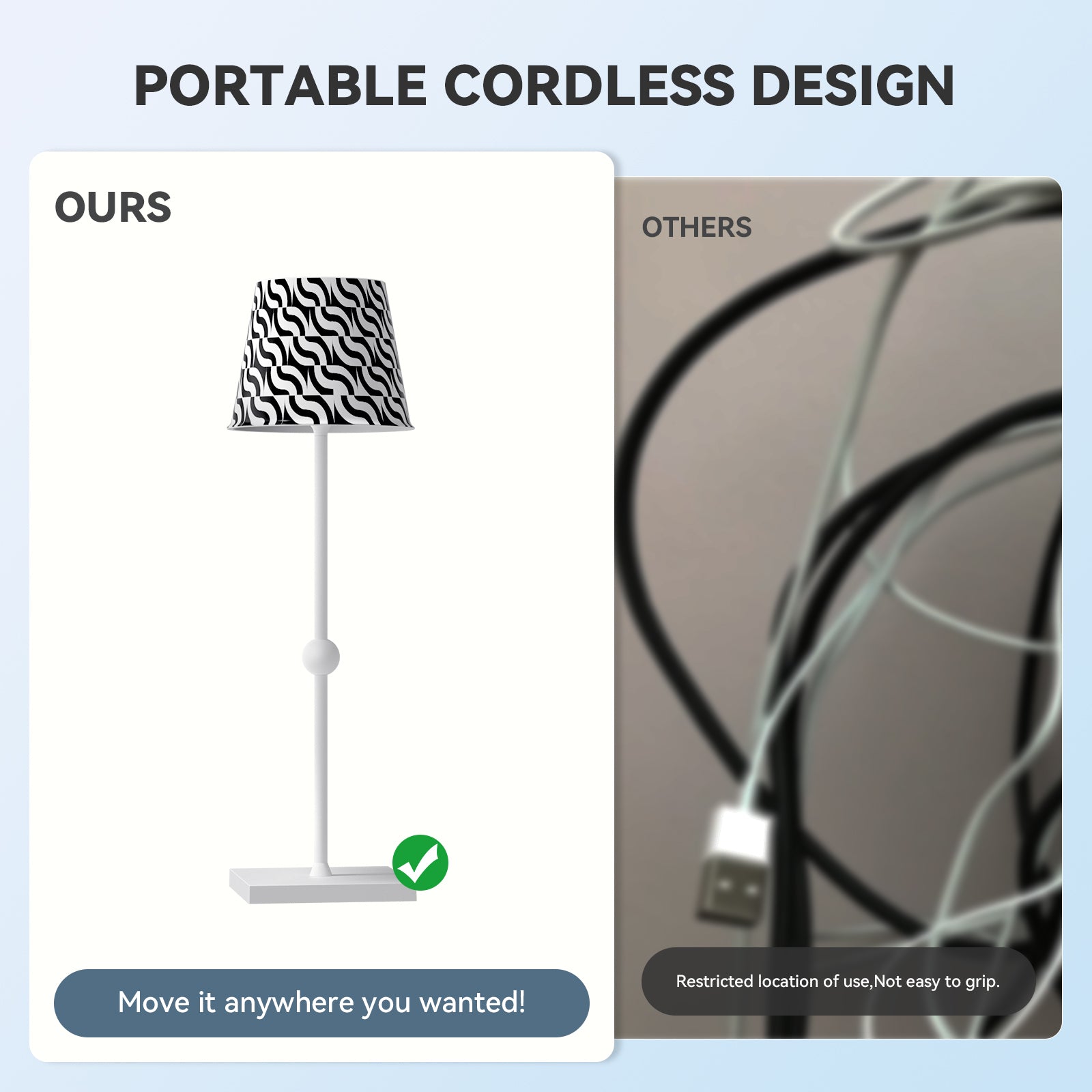 Cordless Table Lamp Silva A Printed Model Limited Version - LED Portable & Rechargeable Touch Dimmable
