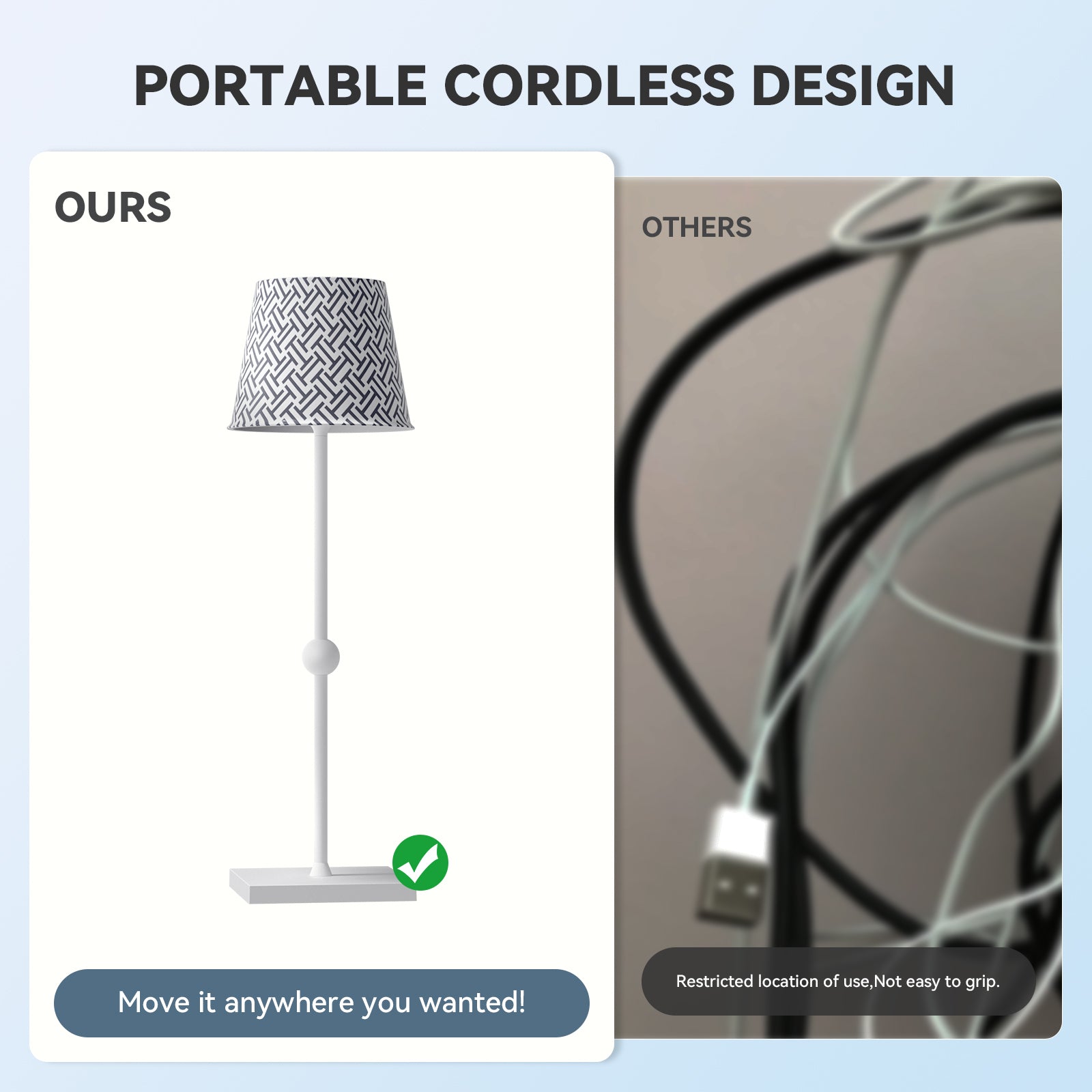 Cordless Table Lamp Silva A Printed Model Limited Version - LED Portable & Rechargeable Touch Dimmable