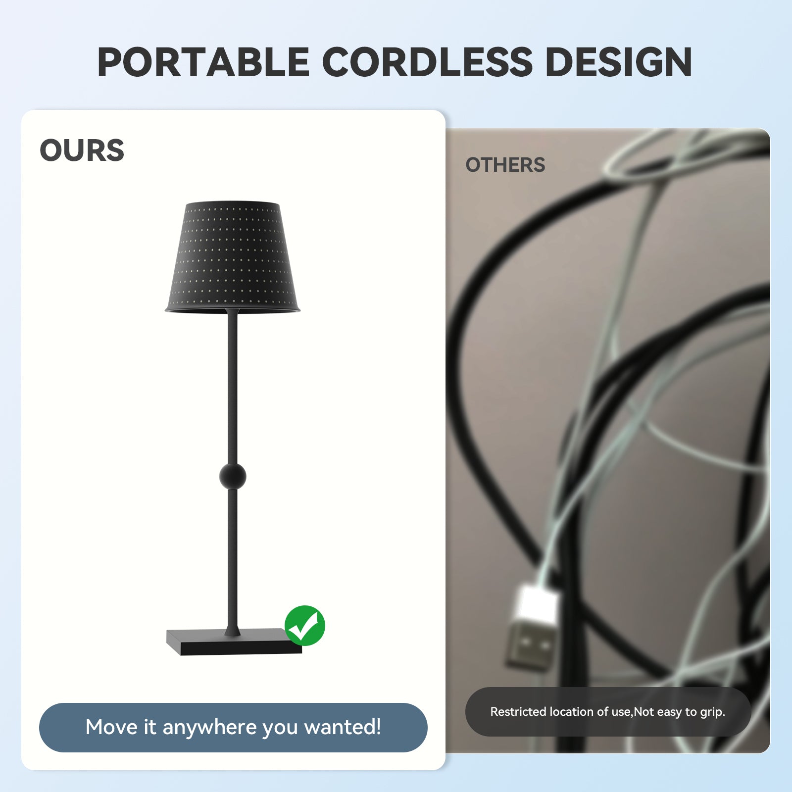 Cordless Table Lamp Silva A Printed Model Limited Version - LED Portable & Rechargeable Touch Dimmable