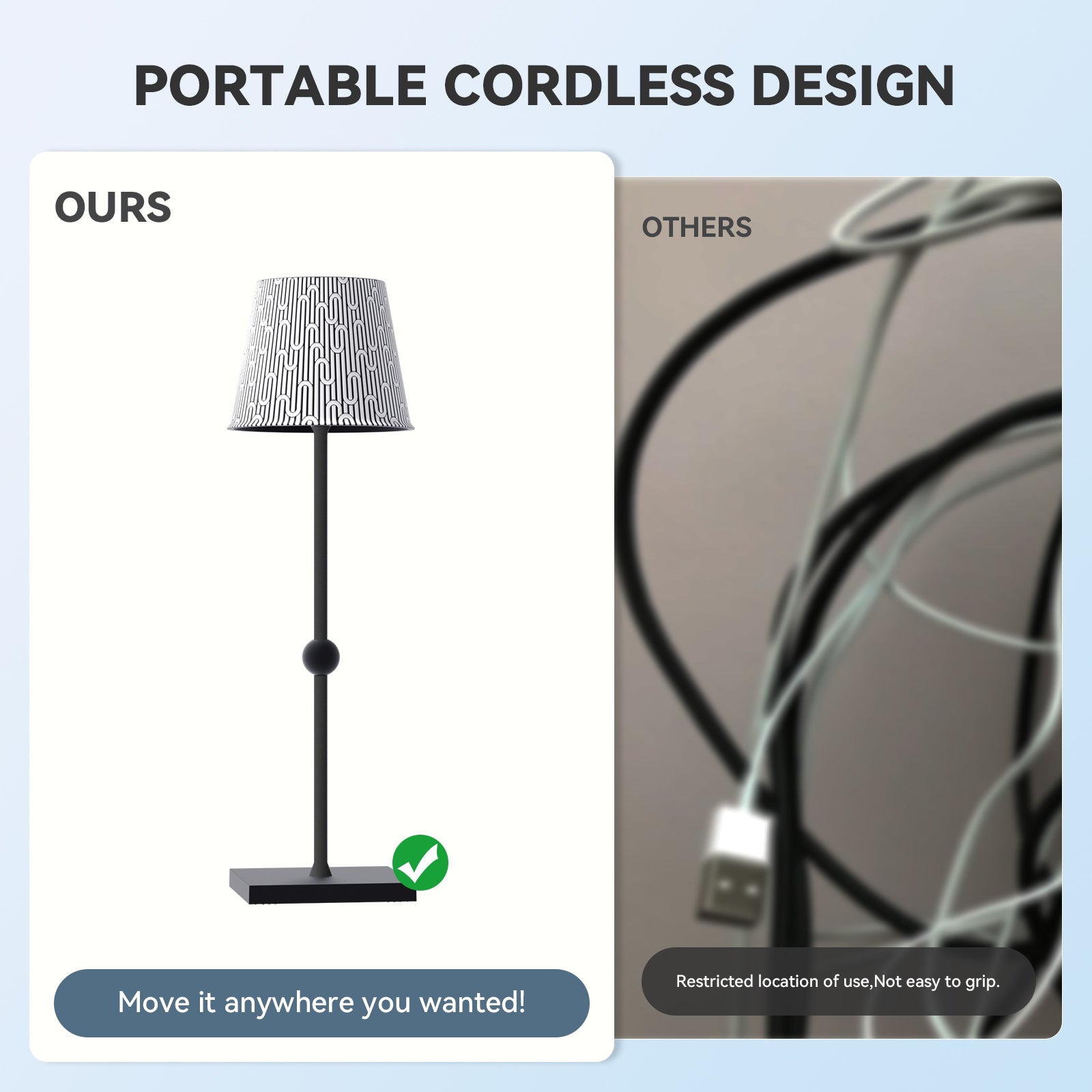 Cordless Table Lamp Silva A Printed Model Limited Version - LED Portable & Rechargeable Touch Dimmable