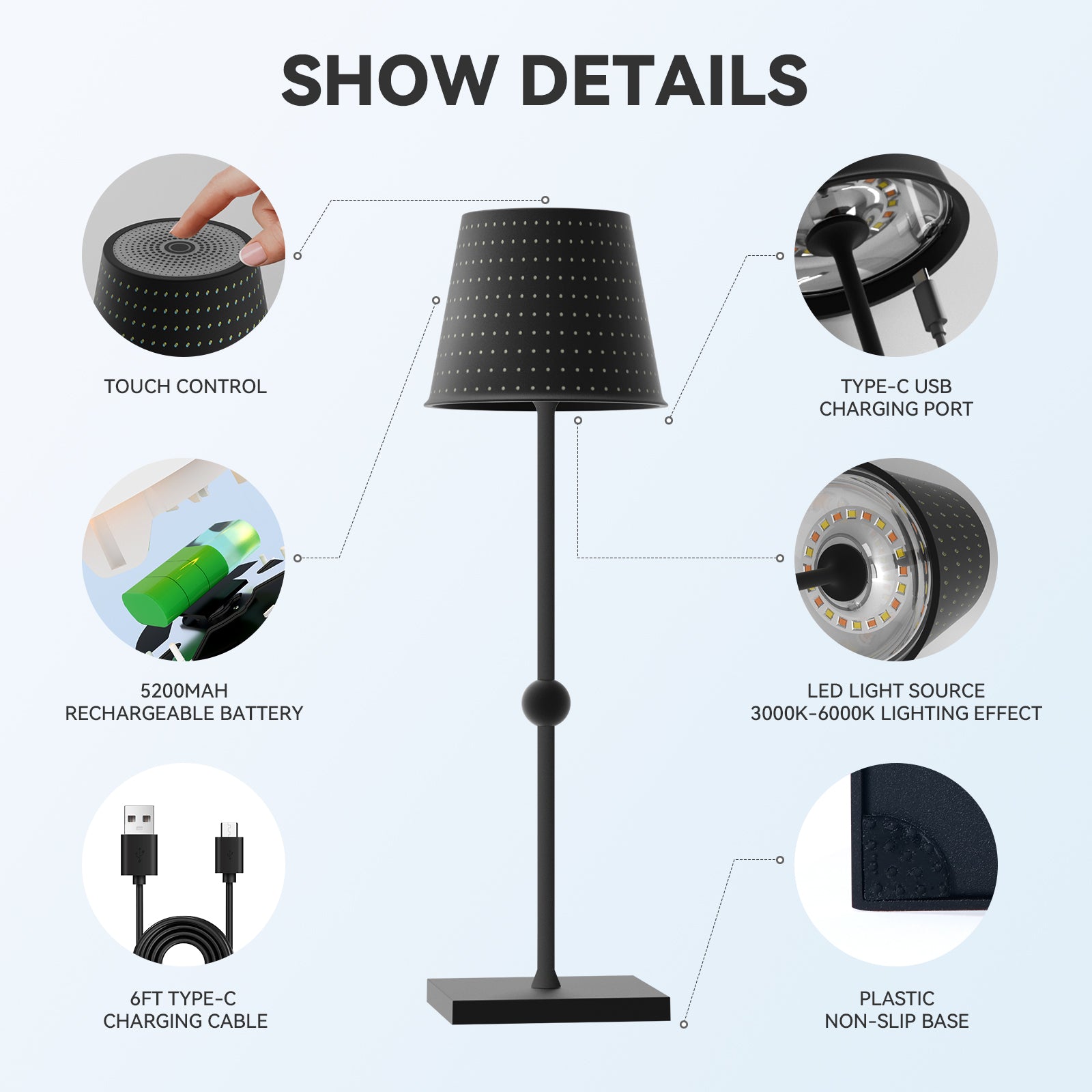 Cordless Table Lamp Silva A Printed Model Limited Version - LED Portable & Rechargeable Touch Dimmable