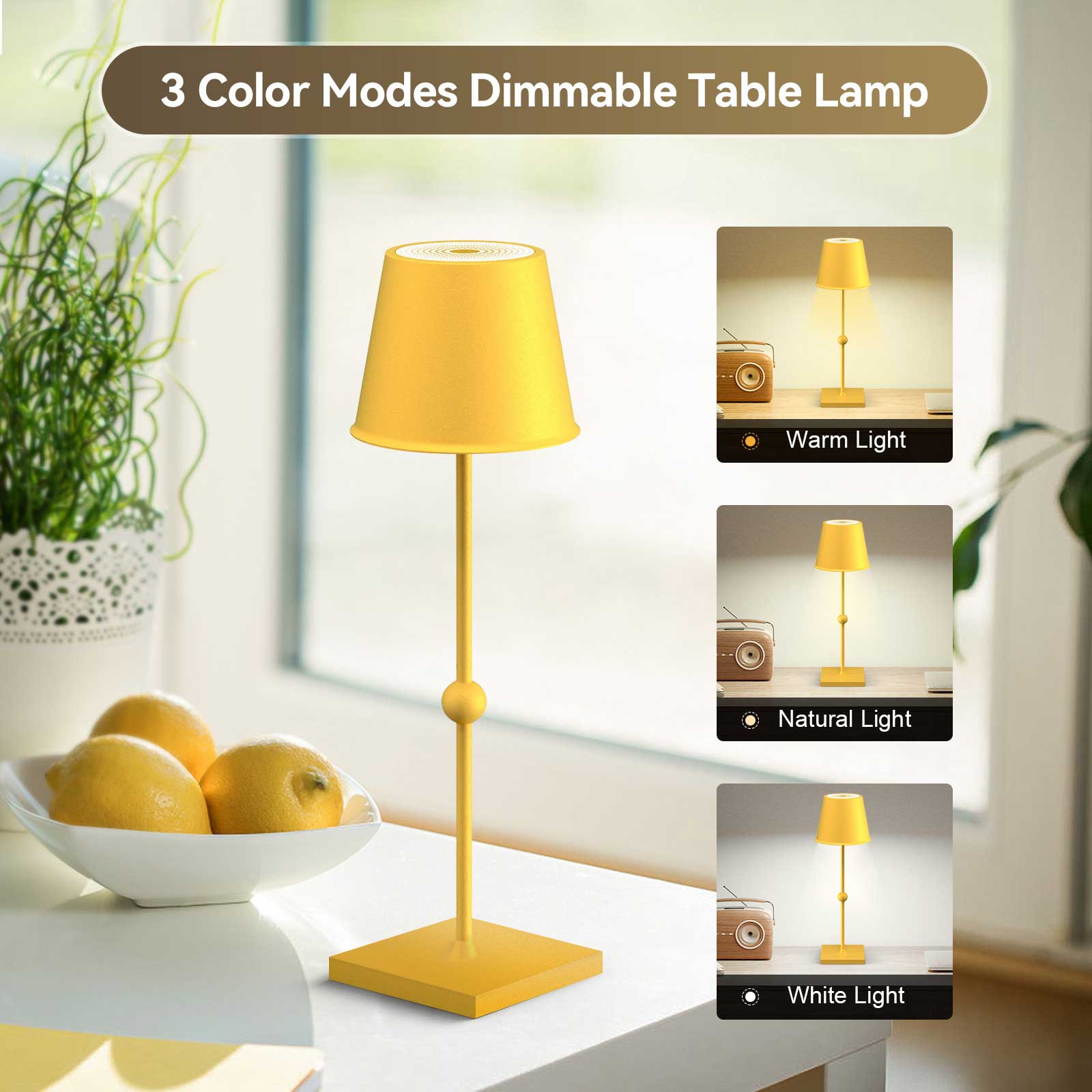 Huiveoo 3 Color Modes Dimmable Table Lamp Silva-A Gold