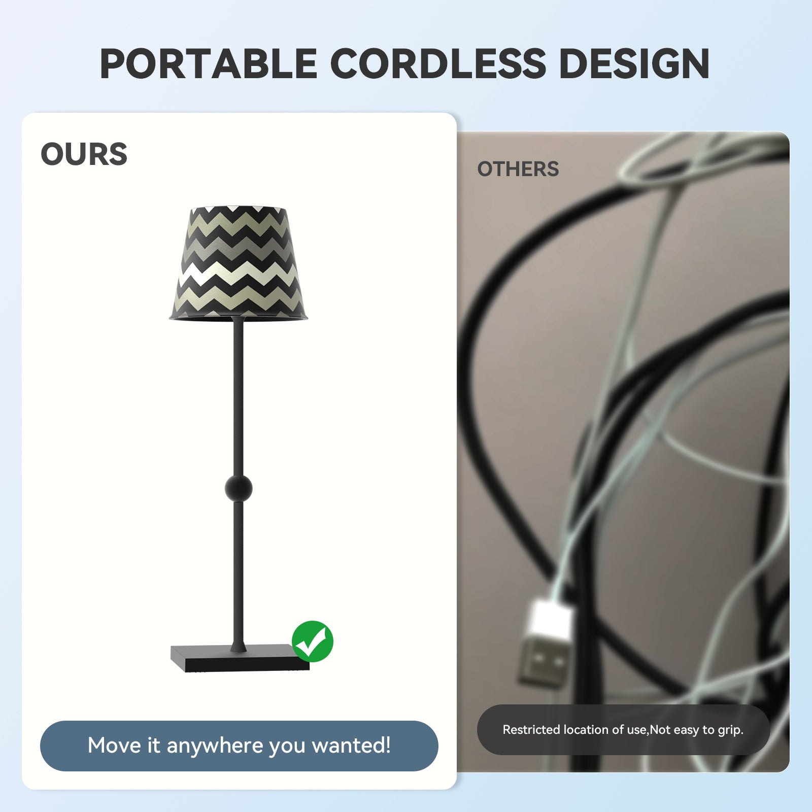 Cordless Table Lamp Silva A Printed Model Limited Version - LED Portable & Rechargeable Touch Dimmable