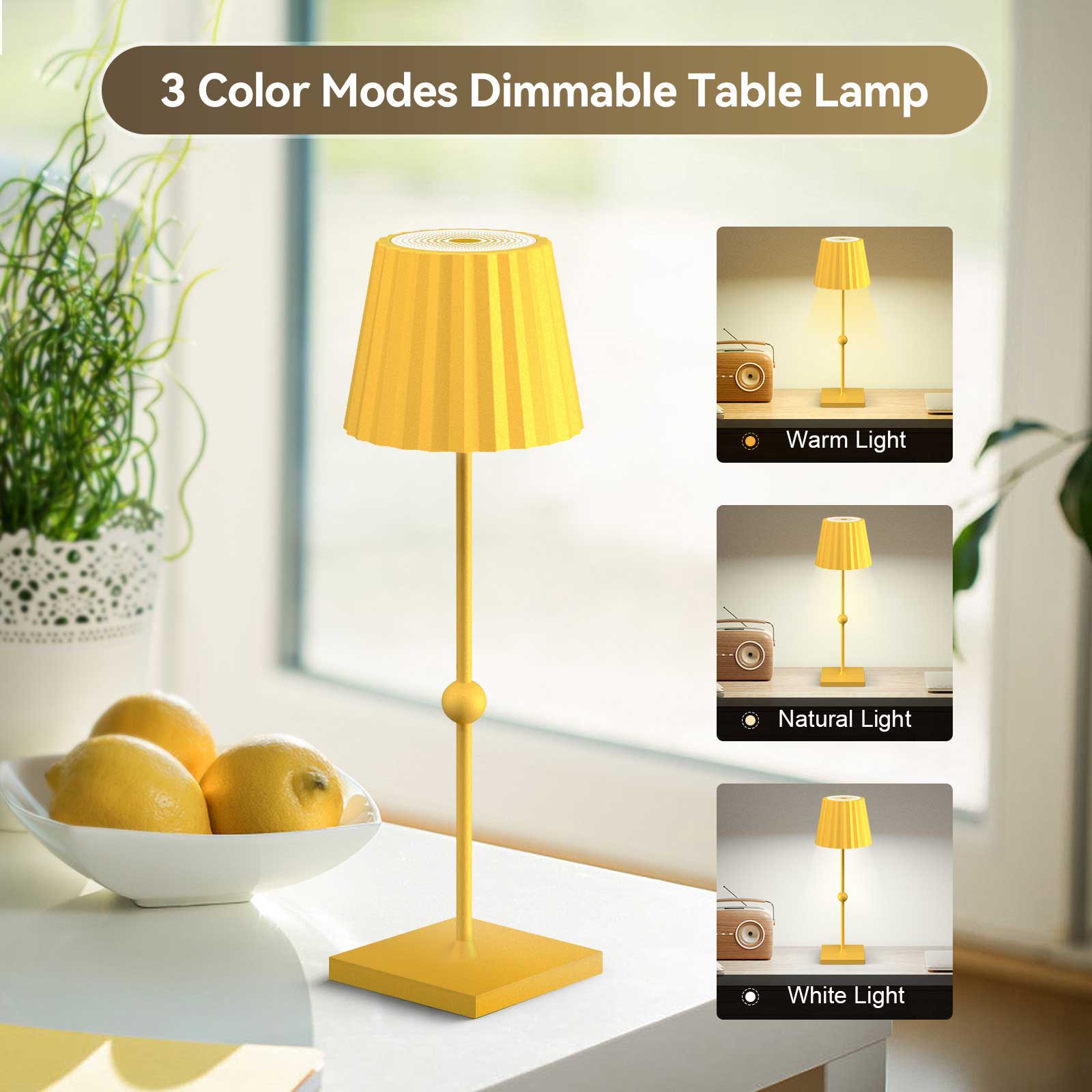 Huiveoo 3 Color Modes Dimmable Table Lamp Silva-B Gold
