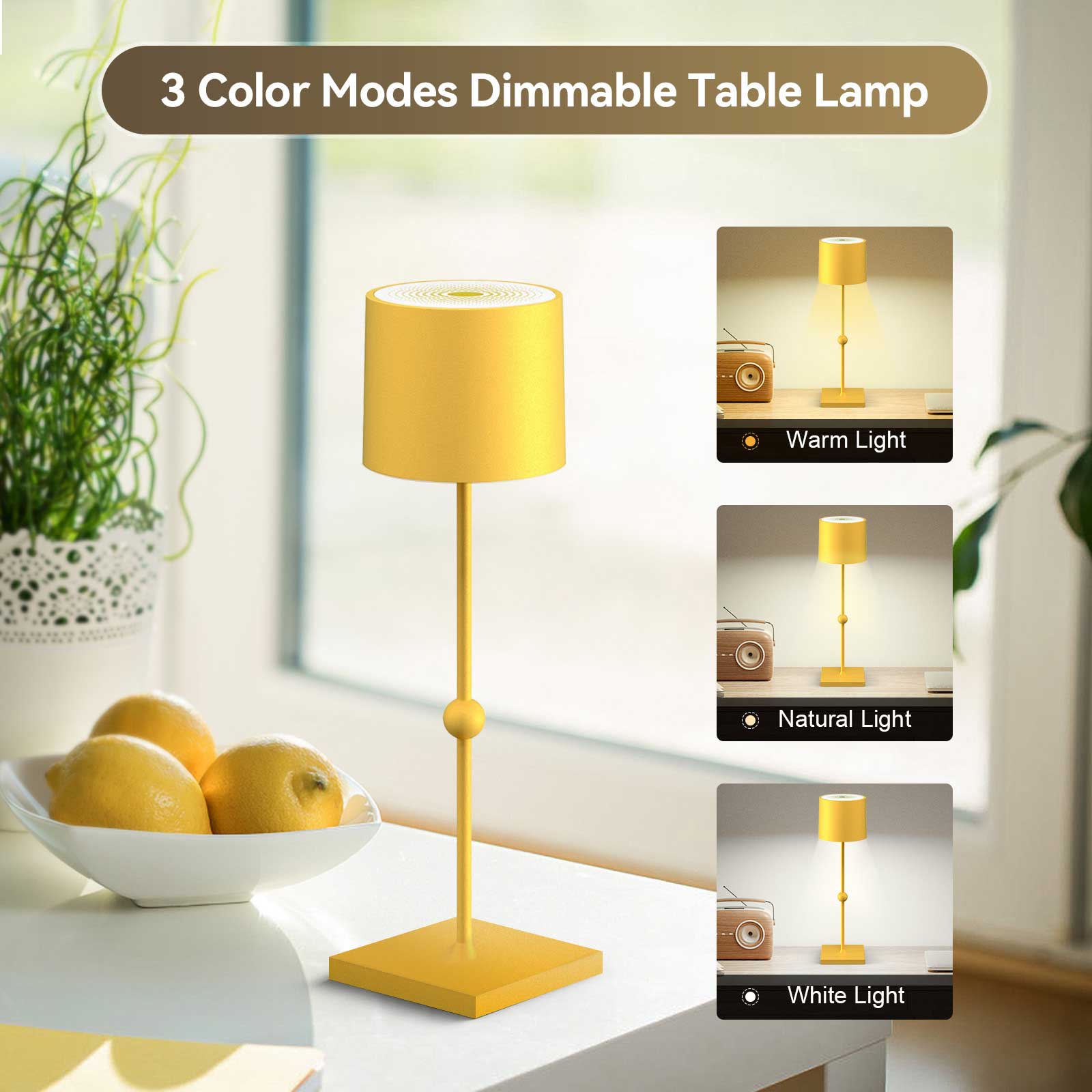 Huiveoo 3 Color Modes Dimmable Table Lamp Silva-C Gold